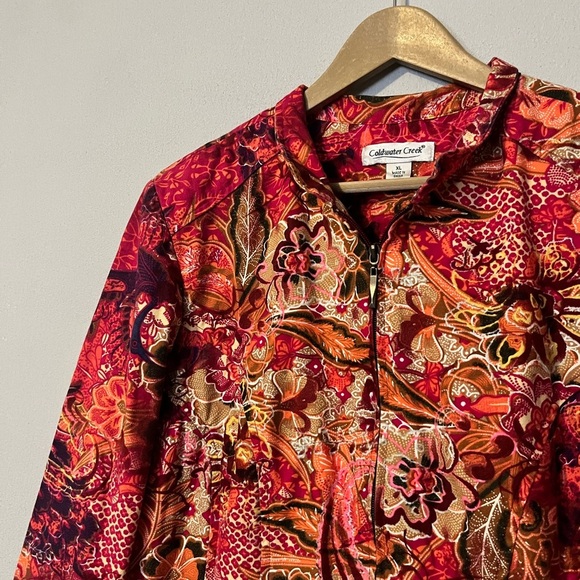 Coldwater Creek Vintage Eclectic Patterned 100% Cotton Jacket - Women’s Large - Picture 3 of 9